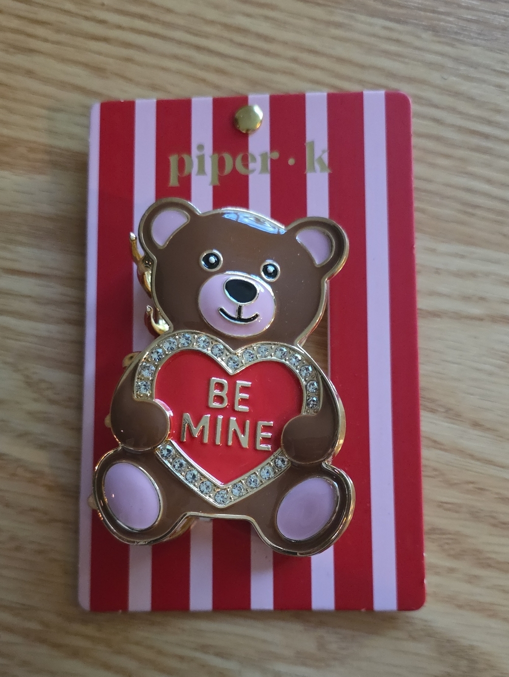 piper•k Teddy Bear Enamel Hair Clip